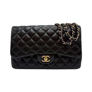 Classic Lambskin One Flap Shoulder Bag Black